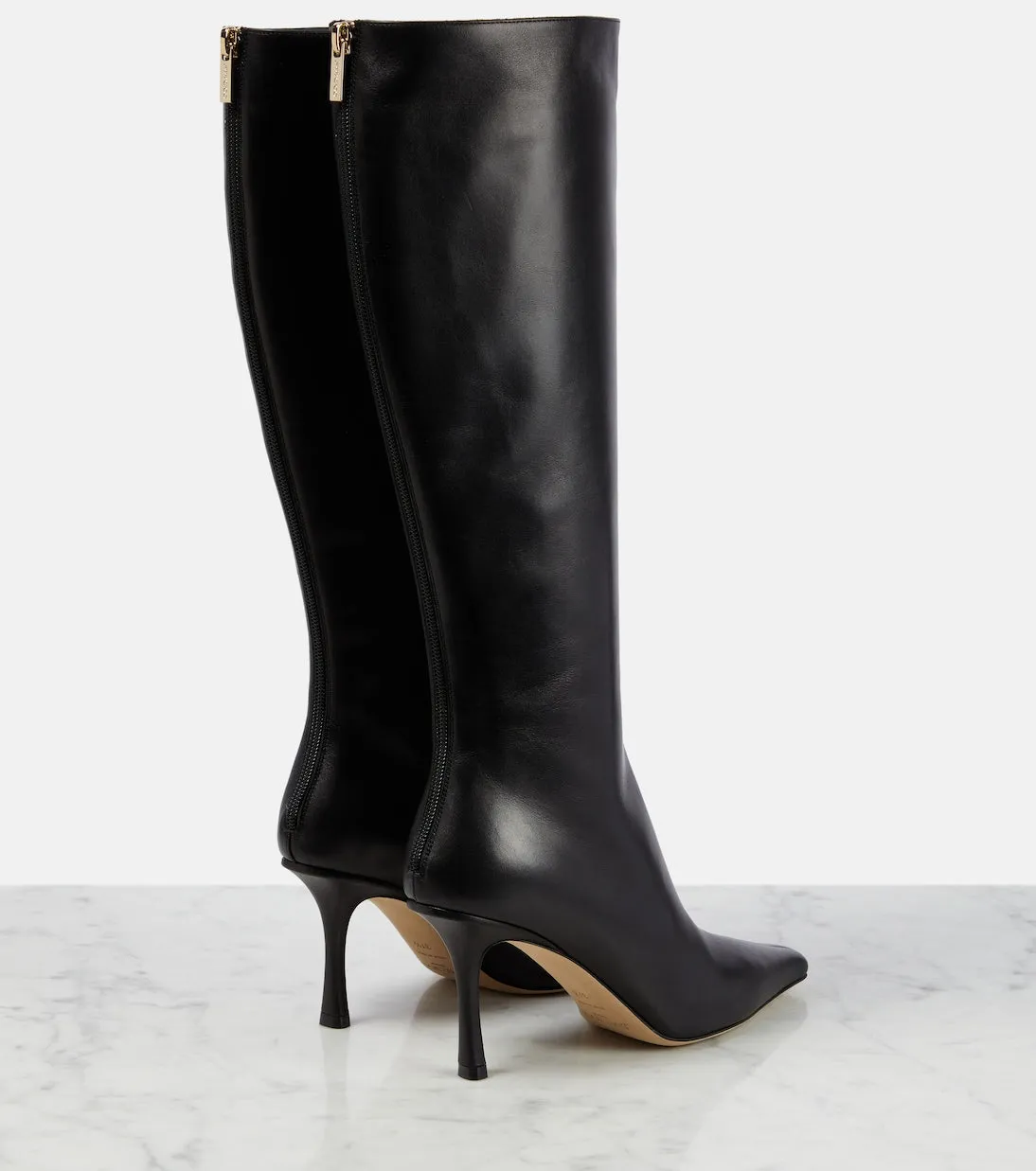 Agathe 85 Jimmy Choo leather boots, black