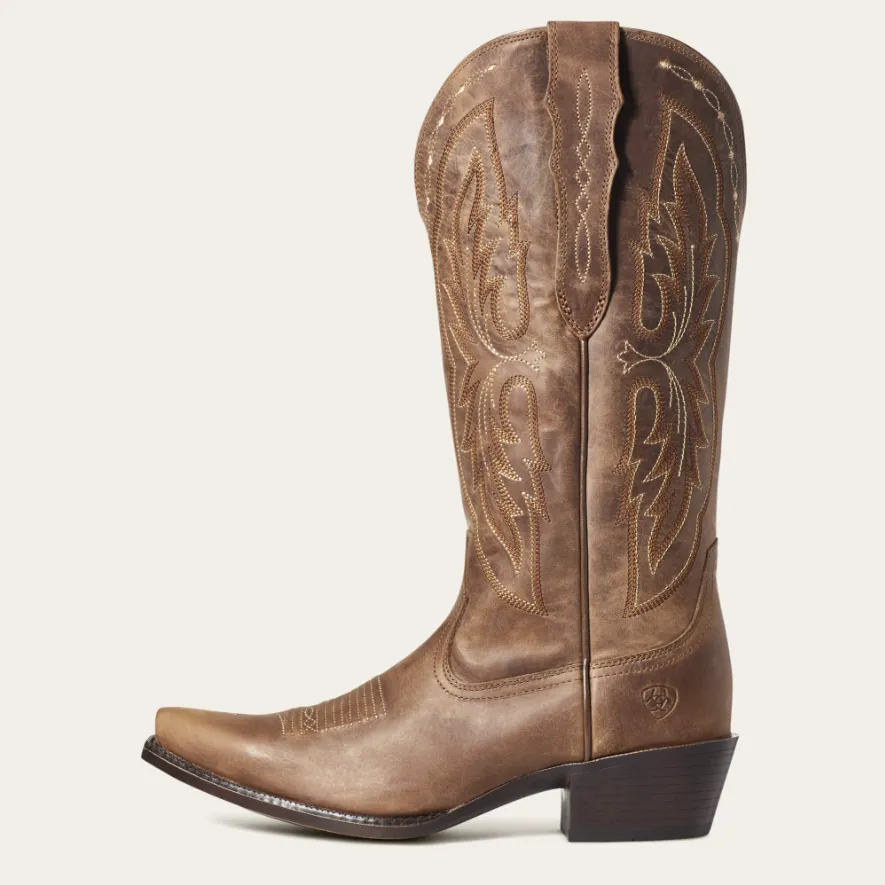 Ariat® Women's "Heritage X-Toe" Wide Calf Western Boots - Distressed Brown