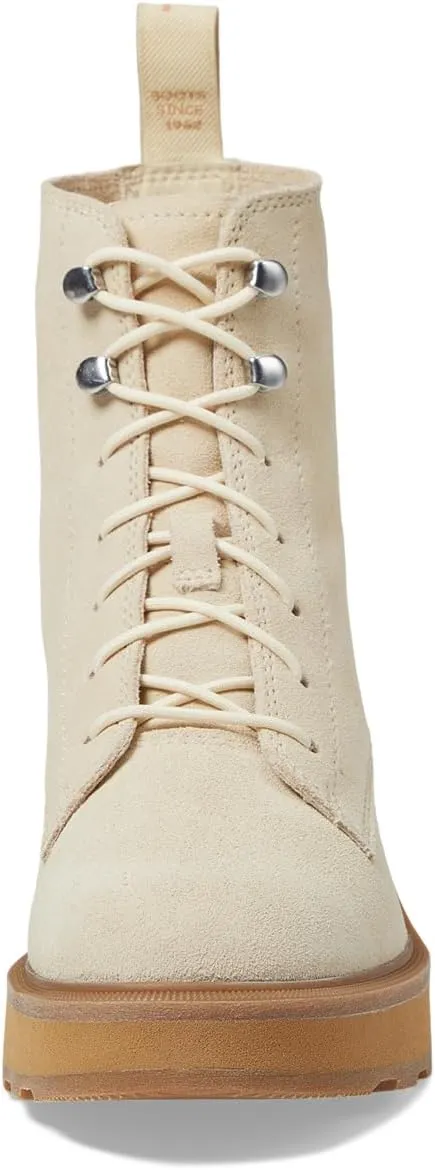 Hi-Line Heel Lace SOREL Boots in Bleached Ceramic/Caribou Buff
