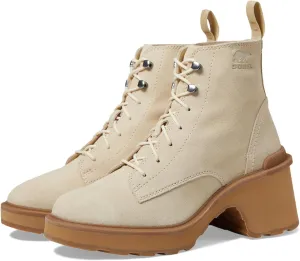 Hi-Line Heel Lace SOREL Boots in Bleached Ceramic/Caribou Buff
