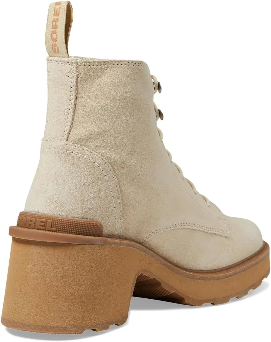 Hi-Line Heel Lace SOREL Boots in Bleached Ceramic/Caribou Buff