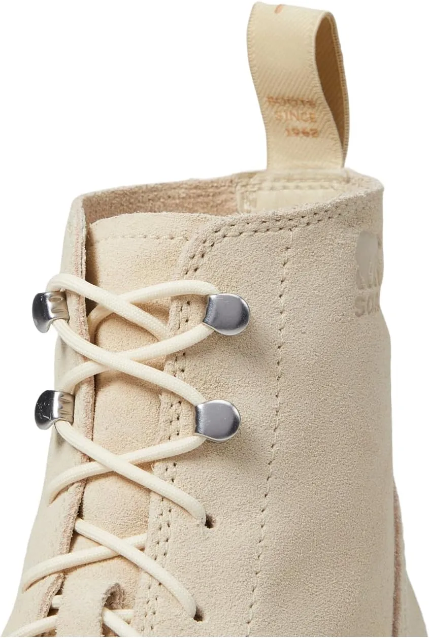 Hi-Line Heel Lace SOREL Boots in Bleached Ceramic/Caribou Buff