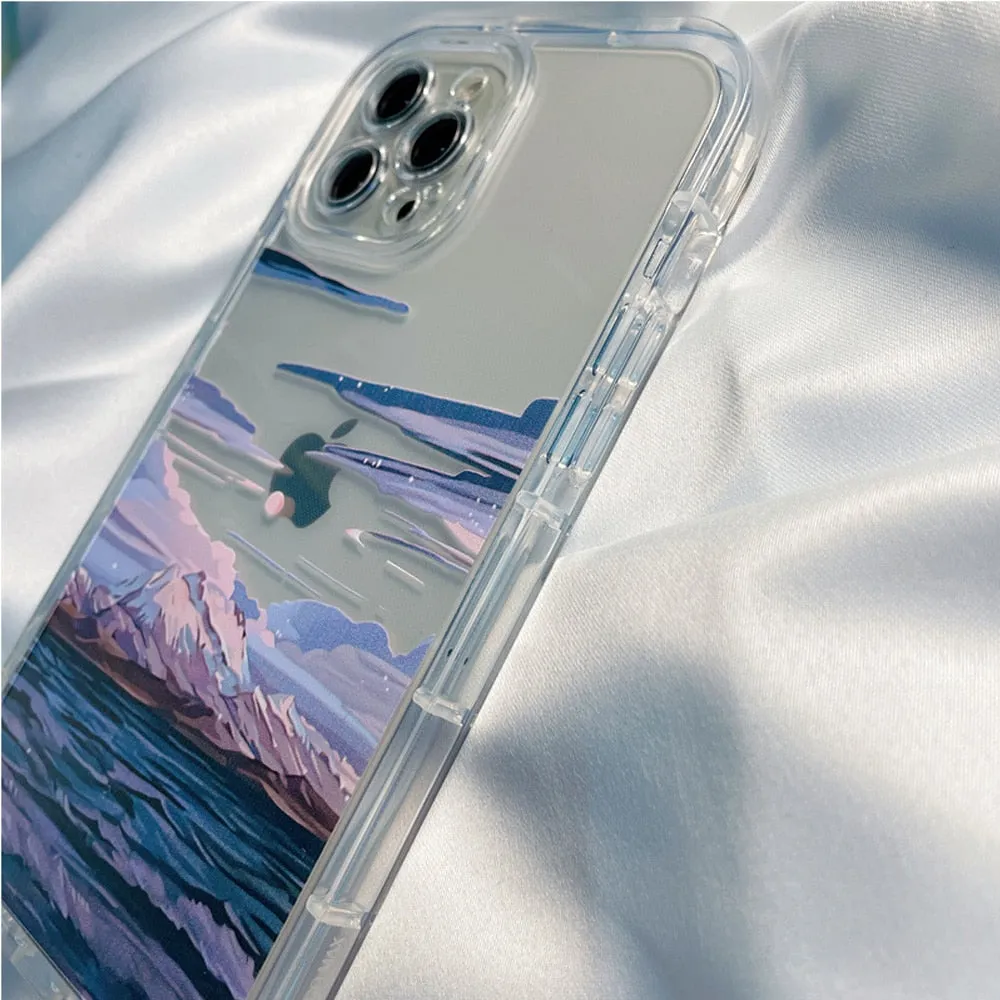 Vintage Snow-Capped Mountain Sunset Phone Case