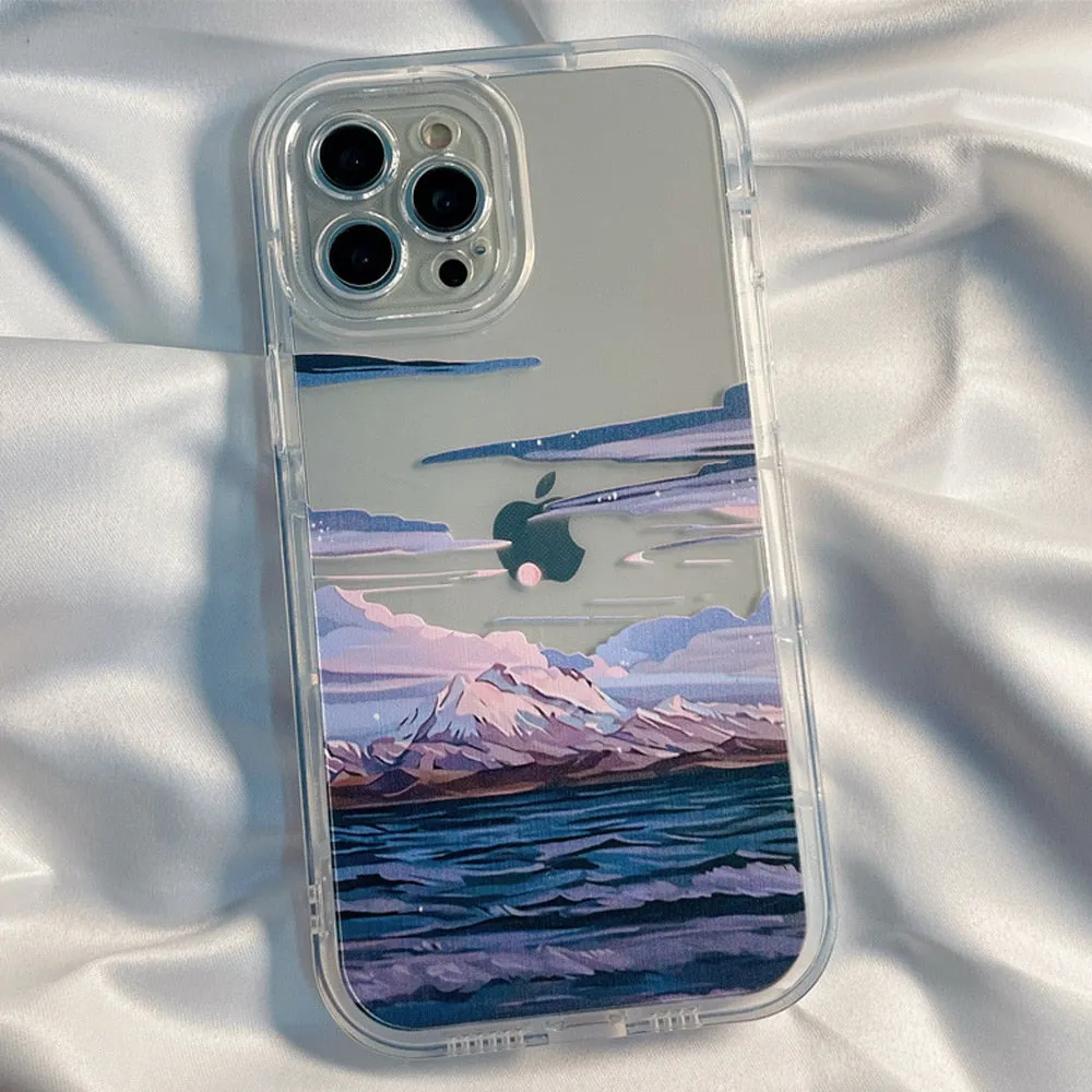 Vintage Snow-Capped Mountain Sunset Phone Case