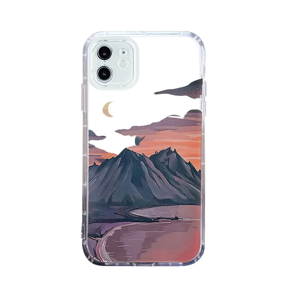 Vintage Snow-Capped Mountain Sunset Phone Case