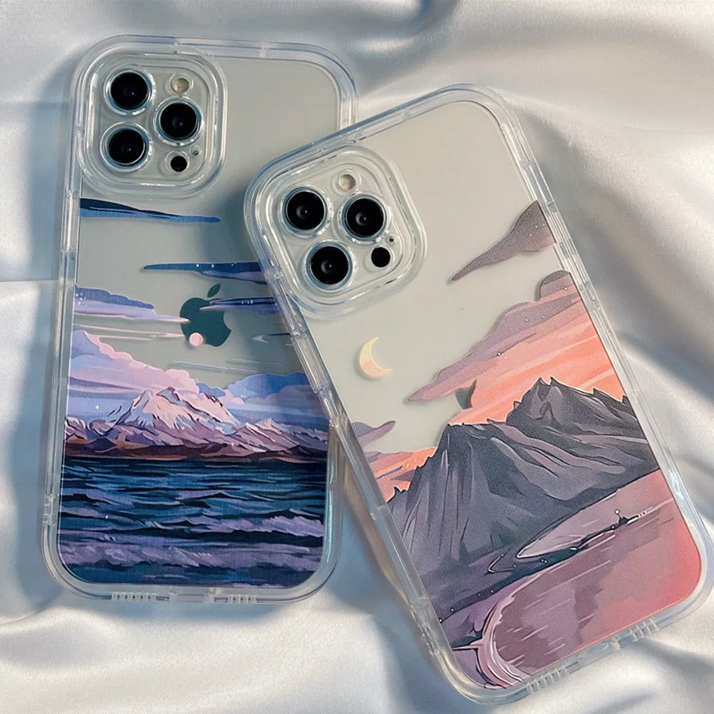 Vintage Snow-Capped Mountain Sunset Phone Case