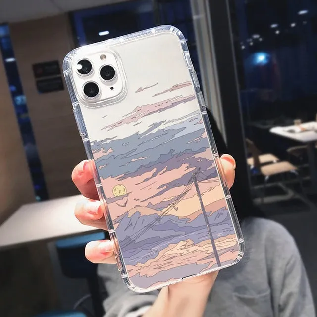 Vintage Snow-Capped Mountain Sunset Phone Case
