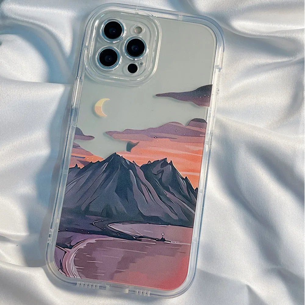 Vintage Snow-Capped Mountain Sunset Phone Case